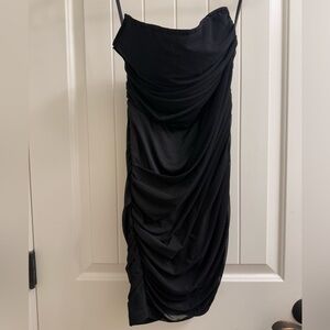 Windsor Elegant Black Ruched Dress -NEW with tags